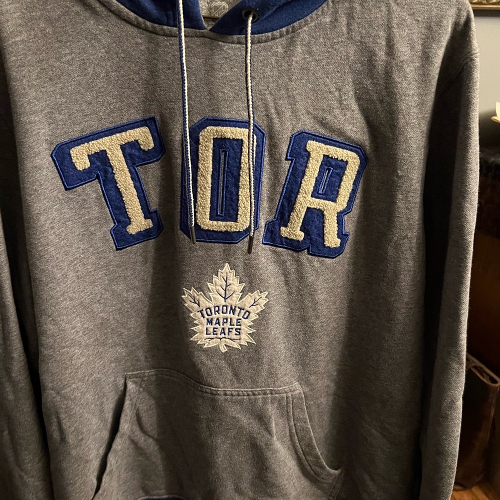 Fanatics Gray and Blue Toronto Maple Leafs Hoodie